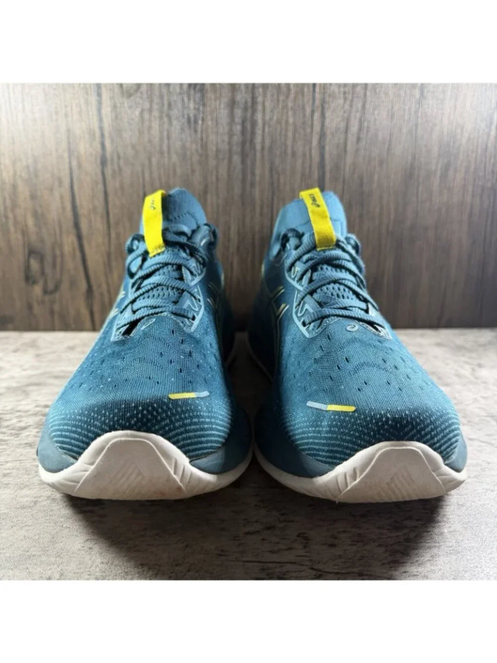 ASICS Gel-Cumulus Men Low Top Lace Up Running Shoes Blue Yellow Size 10.5
